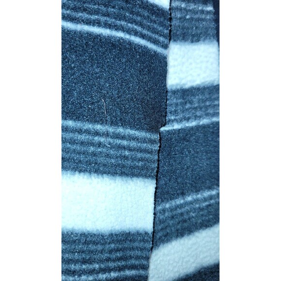 Old Navy Striped Fringed Fleece Rectangle Scarf Black Gray White O/S 60"x9.75" - Picture 4 of 4